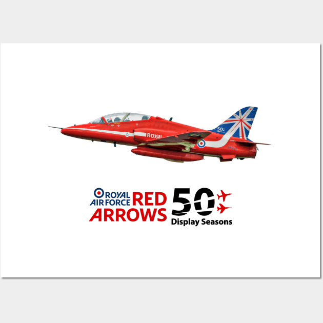 Red Arrows - 50 Display Seasons Wall Art by SteveHClark